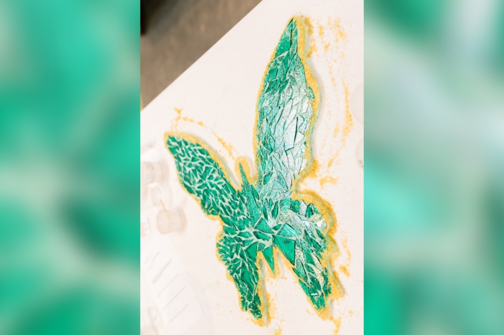 The glass butterflies made at the Dripping Springs Community Library workshops will be fired in a kiln at Dallas-based artist Carlyn Ray's studio. (Courtesy Ashley Scott Photograpy)