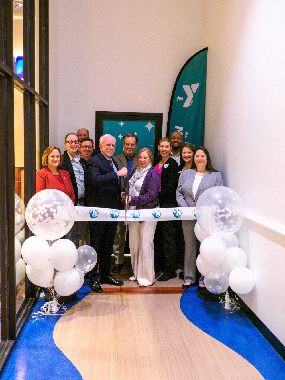 Schmetterling Foundation co-founders Colleen and Jim Clark, Greater Austin YMCA CEO Kathy Kuras and Austin City Council members Marc Duchen of District 10 and Krista Laine of District 6 were in attendance. (Courtesy Greater Austin YMCA)