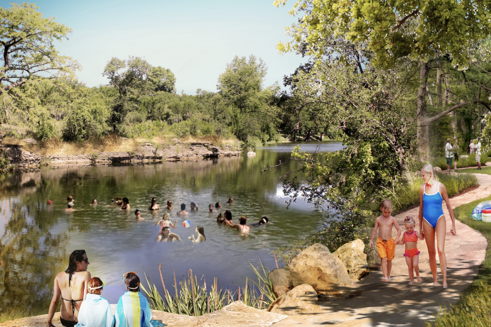 Garison Park will have a swimming area. (Rendering courtesy City of Buda)