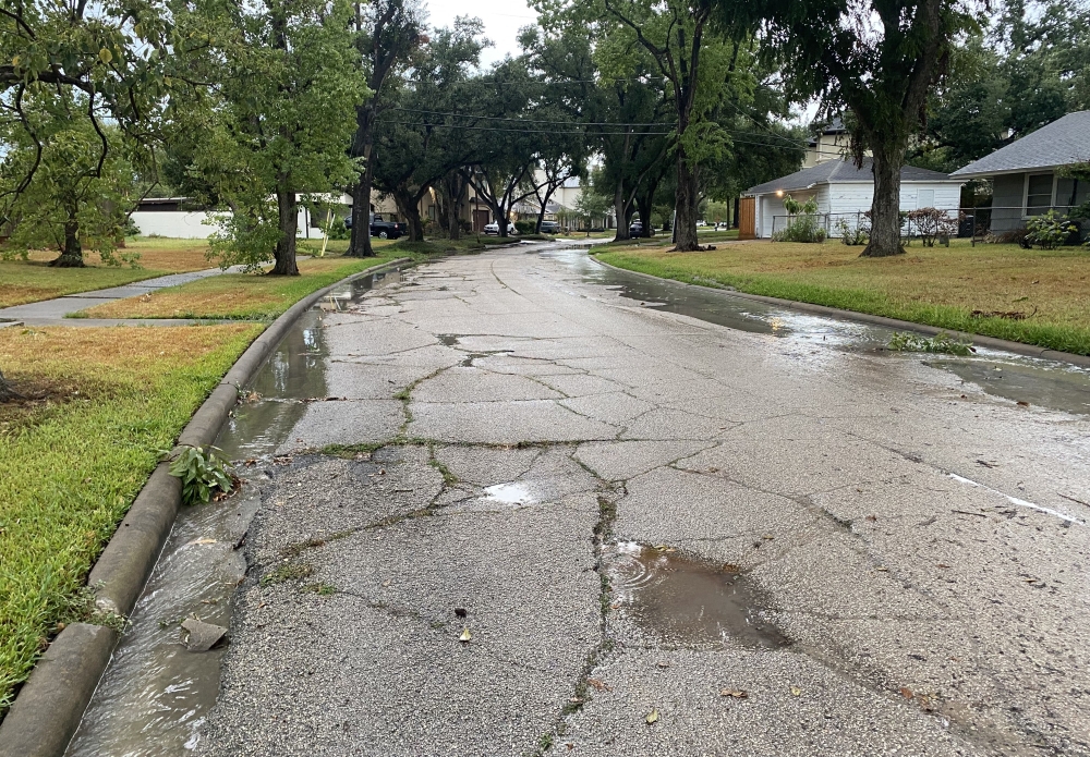 Large cracks and potholes cover the roads in the Westridge community. (Courtesy Melissa Schafer)