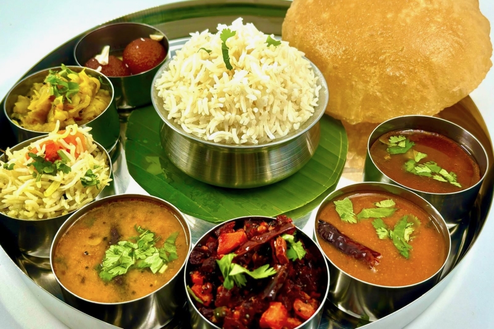 The restaurant offers thali, which is a platter of different items, such as dal, or lentils, rice and other items. (Courtesy Gayatri Bhavan)