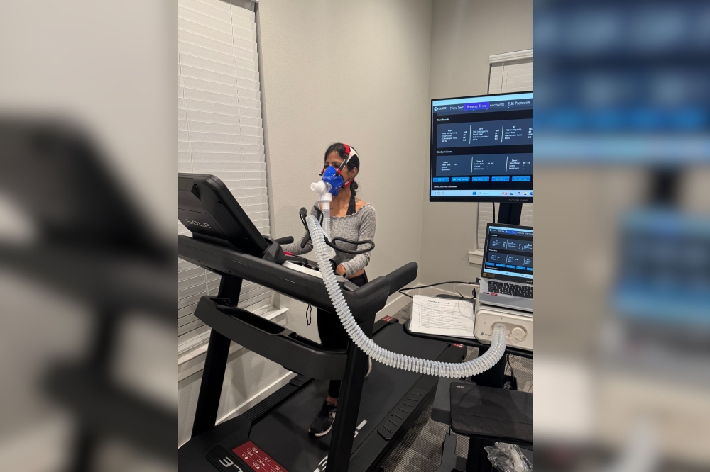 The business offers AI-enhanced DEXA scans, resting metabolic rate testing and VO2 Max fitness assessments. Pictured is the VO2 Max assessment. (Courtesy DexaFit)