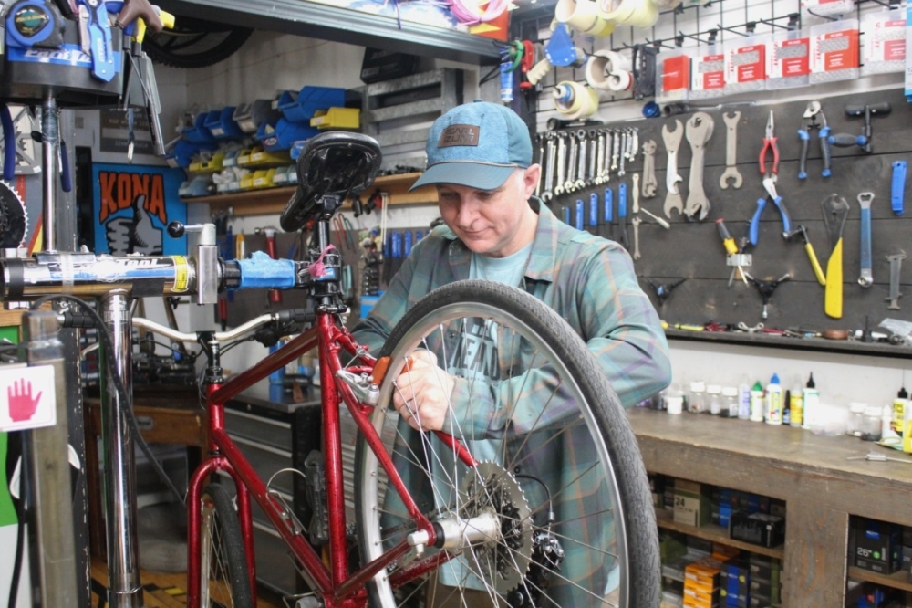 Brad Wimberly said he has been working in the bicycling industry for about 30 years. (Sarah Hernandez/Community Impact)