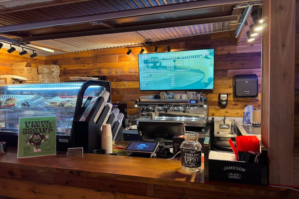 Vinyl Brews coffee shop has opened inside North Austin bar The Water Tank Bar & Grill. (Courtesy The Water Tank Bar & Grill)