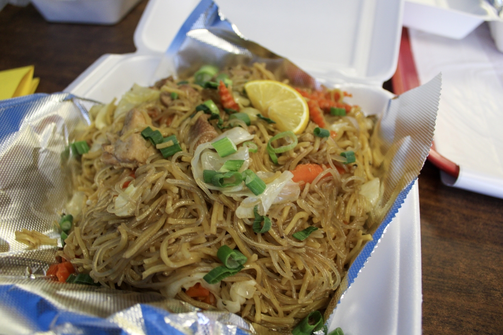 Pancit is one of the most ordered items at the restaurant, co-owner Joanna Meyer said. The mixed pancit noodles are available for $15.99. (Dacia Garcia/Community Impact)