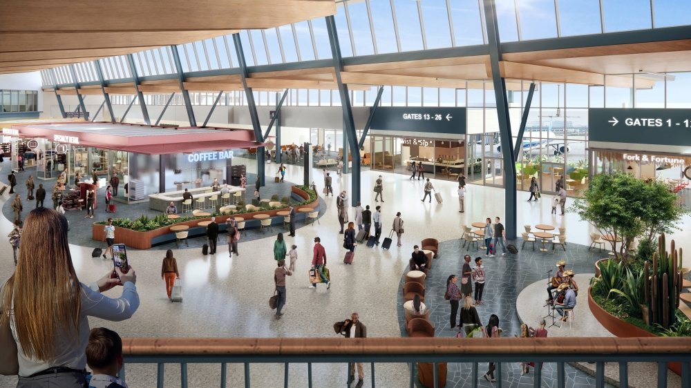 The mercado will feature live music in a space modeled after the Historic Market Square.(Courtesy Corgan — Lake|Flato)