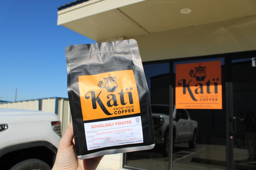 Customers can pickup beans in-store or have them delivered. The Scholarly Pirates blend is a collaboration with Southwestern University in Georgetown. (Anna Maness/Community Impact)