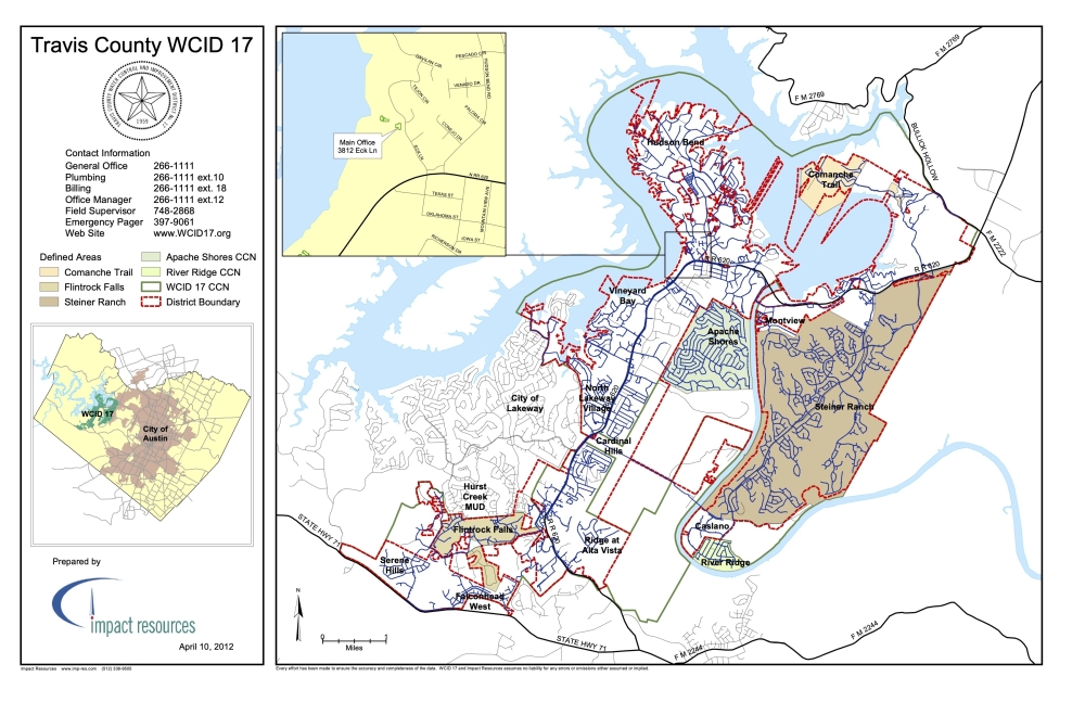 A map of WCID No. 17 boundaries (Courtesy WCID District No. 17)