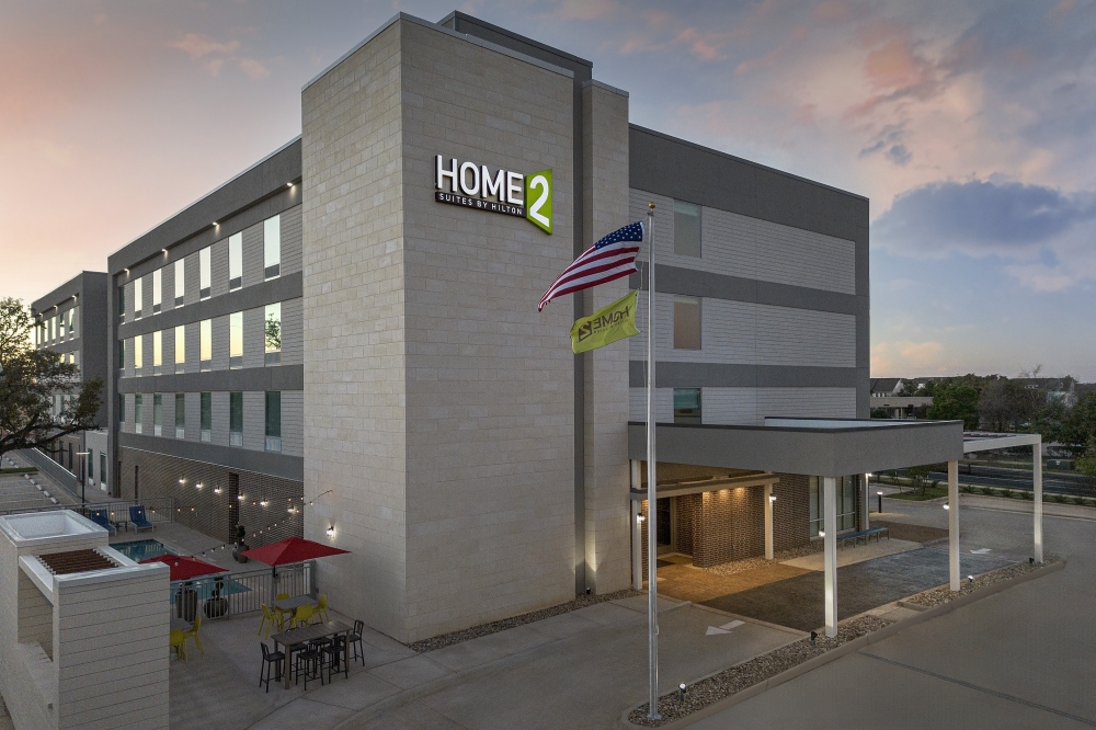 The hotel offers complimentary hot breakfast, pet-friendly rooms, in-room kitchens and more amenities. (Courtesy Home2 Suites by Hilton Georgetown Austin North)