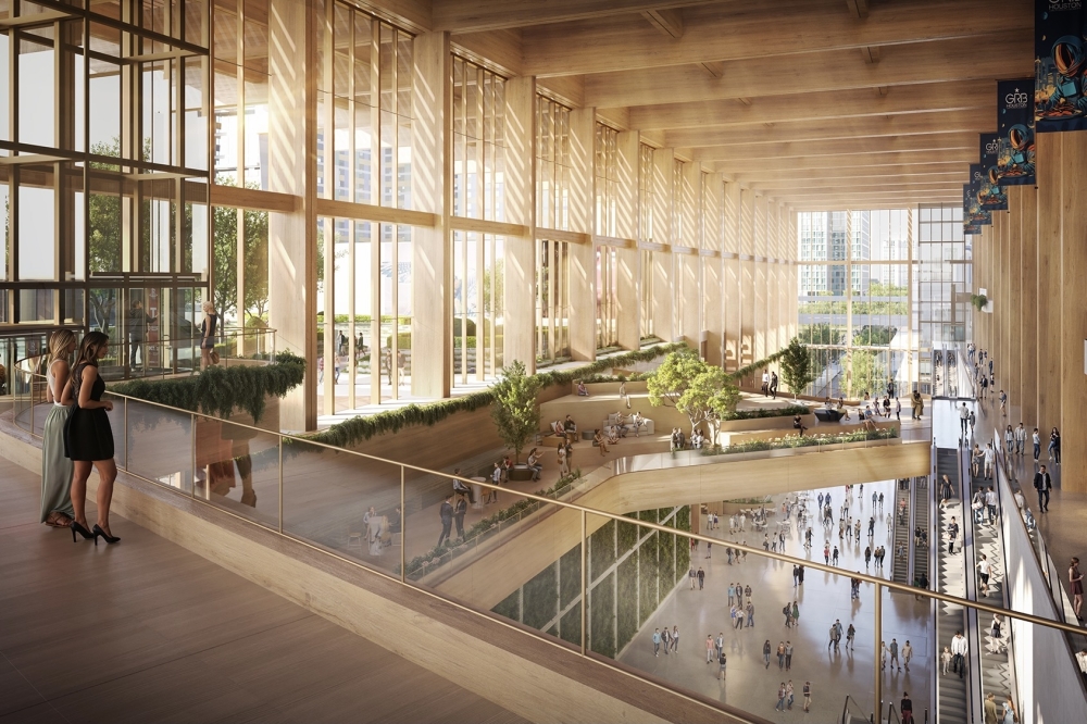 Design elements of the George R. Brown Convention Center expansion are inspired by Houston's bayous and native prairie landscape. (Rendering courtesy Houston First)