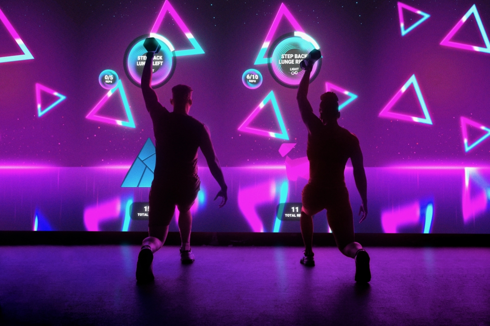 Founded in 2019, Lumin Fitness utilizes AI, augmented reality, gamification, motion tracking and personalized audio to provide a boutique fitness experience. (Courtesy Lumin Fitness)