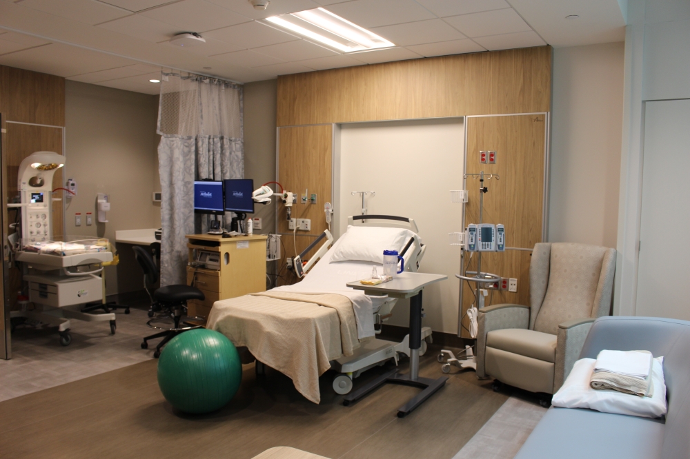 Hospital rooms are equipped with Amazon Alexa device integration, smart windows and a smart TV hub among other technological features. (Danica Lloyd/Community Impact)