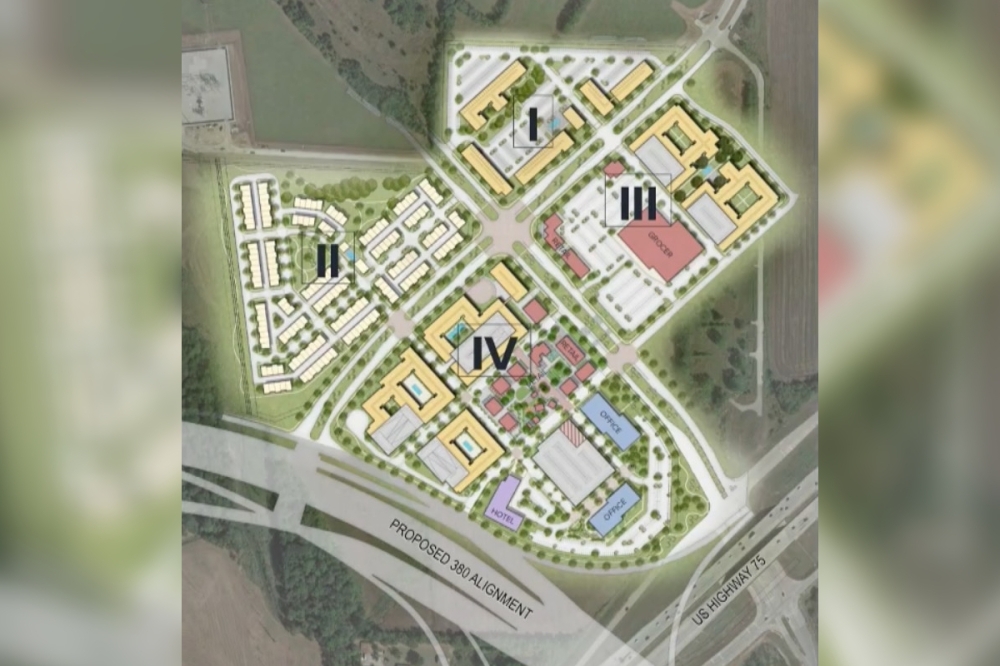 The project is divided into four tracts by the intersection of Trinity Falls Parkway and Laud Howell Parkway. (Courtesy city of McKinney)