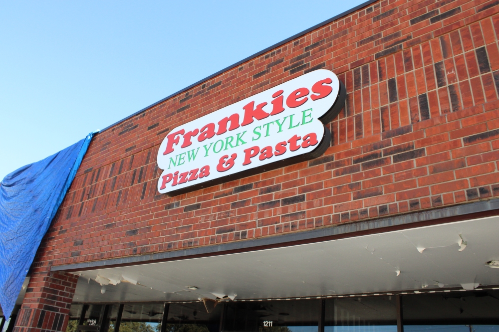 Management with Frankie’s NY Style Pizza & Pasta hope to reopen soon after the restaurant's building was damaged in an Oct. 16 shopping center fire. (Anna Maness/Community Impact)