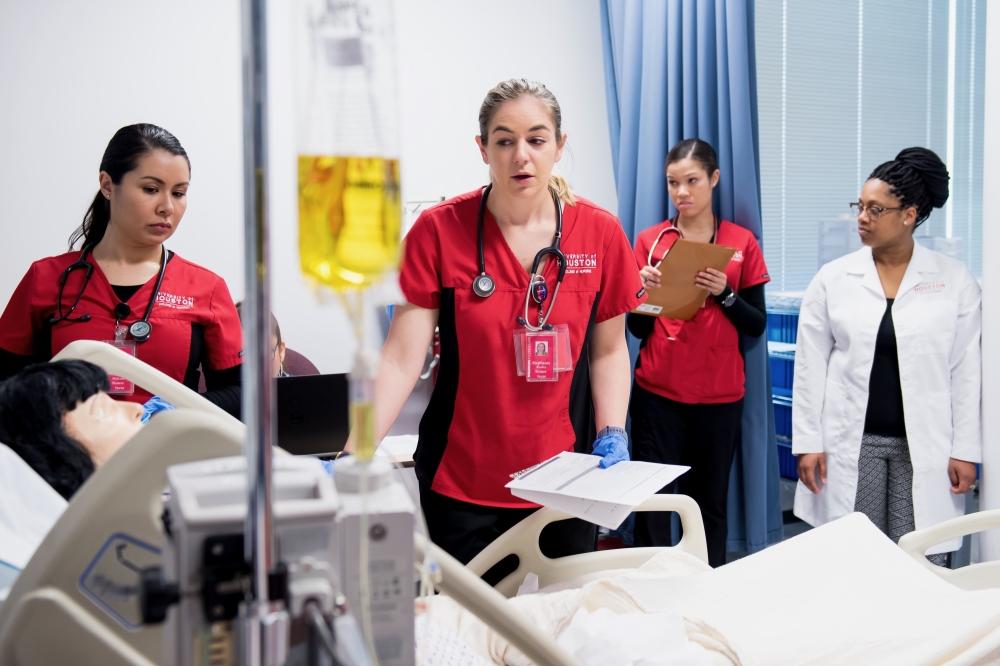 The college has the only two accredited simulation centers of any program in the Greater Houston area: the HCA Houston Healthcare Nursing Simulation Center in Katy and the Methodist Sugar Land Hospital Nursing Simulation Center in Sugar Land. (Courtesy University of Houston)
