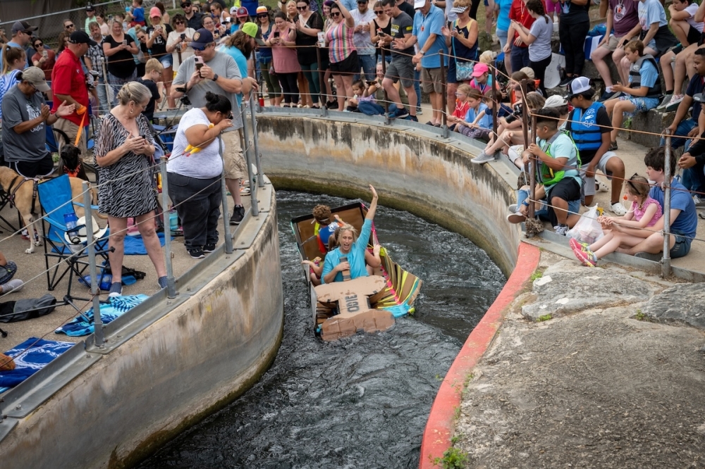 Thru the Chute is a cardboard race where participants launch their handmade vessels through the Chute. (Courtesy city of New Braunfels)