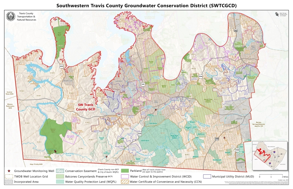 A map of the Southwestern Travis County Groundwater Conservation District's boundaries. (Courtesy Southwestern Travis County Groundwater Conservation District)