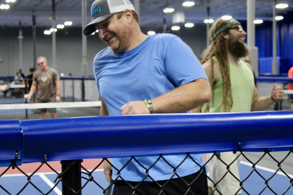 Through pickleball Camp Hope veterans have an outlet to socialize and exercise while learning to manage PTSD symptoms. (Jovanna Aguilar/Community Impact)