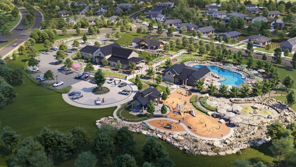 Amenity center at master-planned community Flora in Hutto