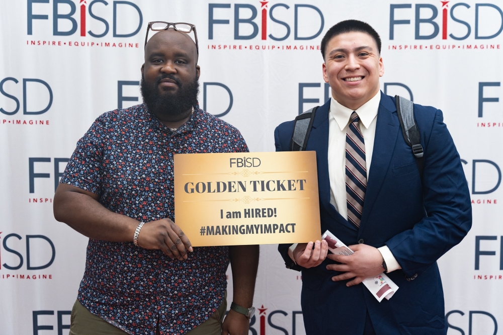 Individuals receive golden ticket after getting hired at for a job at FBISD