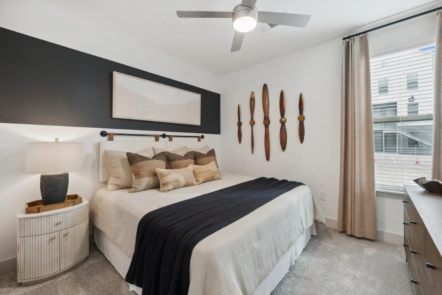 Bedroom in new apartment complex in Bastrop
