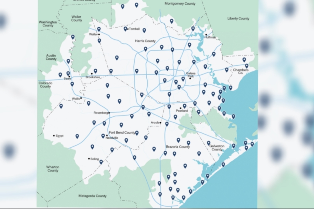 The stations will be located throughout the 12-county region powered by CenterPoint. (Courtesy CenterPoint Energy)