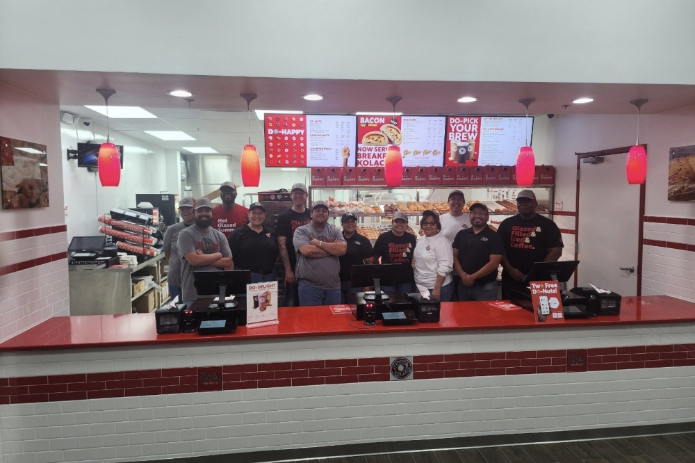 Staff posed for a photo at the new Shipley Do-Nuts location in Dripping Springs. (Courtesy Shipley Do-Nuts)