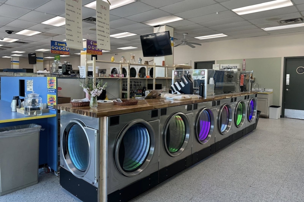 The new BRB Coffee shop adds coffee and food offerings to the existing SpinCycle Washateria in downtown Austin. (Courtesy BRB Coffee)
