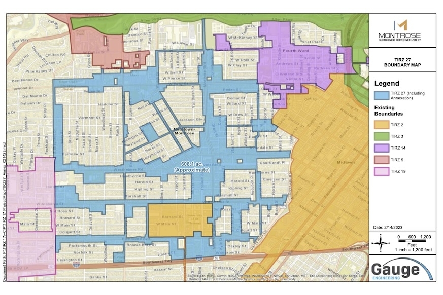 Montrose TIRZ boundaries. (Courtesy Montrose TIRZ)