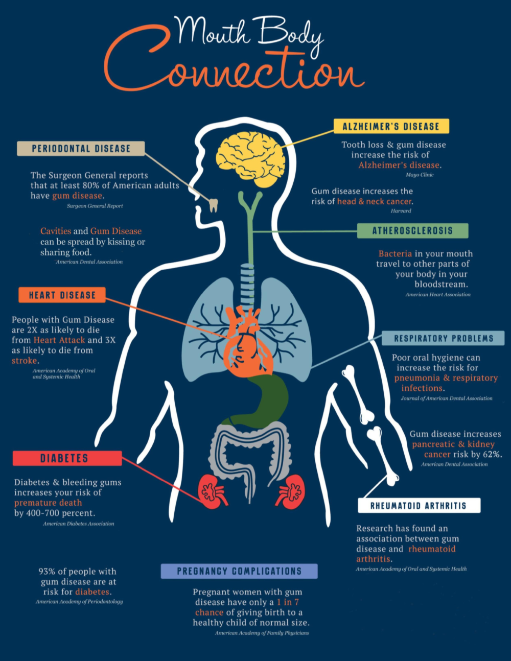 12 Oaks Dental displays informative posters throughout its office to help explain the connection between oral health and whole body health. (Courtesy 12 Oaks Dental)