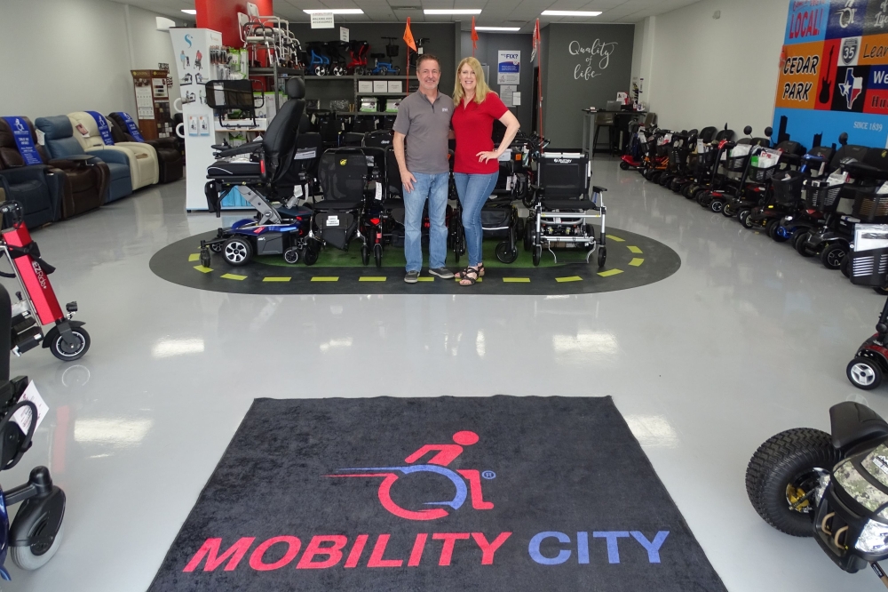 Gary and Ginger Kral opened Mobility City's Central Texas location in April 2022. (Courtesy Mobility City)