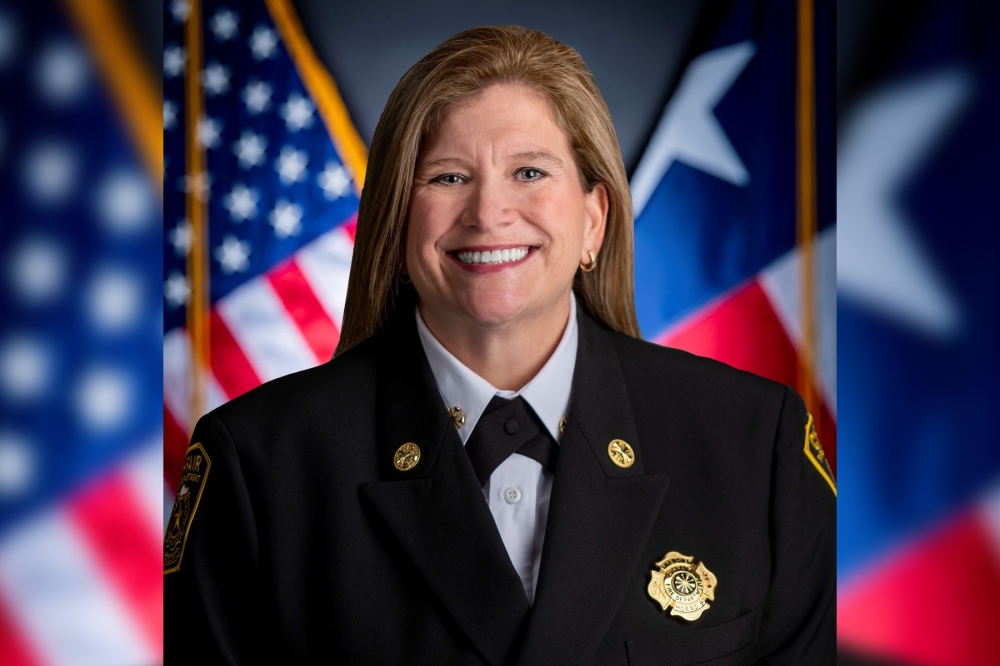 Amy Ramon is the first woman to accept the Texas Fire Chiefs Association’s Fire Chief of the Year Award. (Courtesy Cy-Fair Fire Department)
