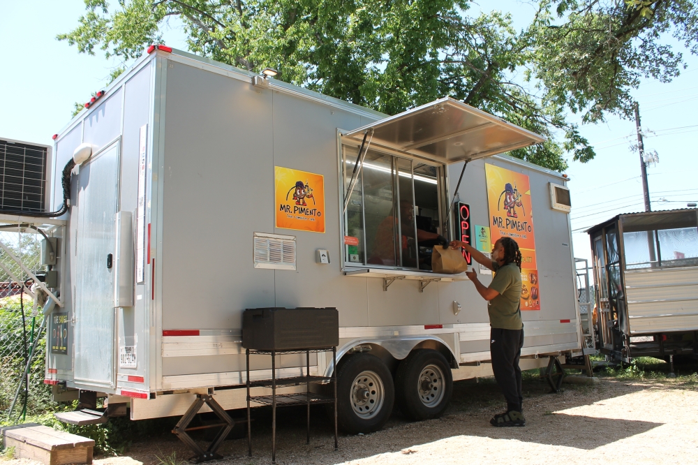 Mr. Pimento moved from its East Austin spot to the new Pink Flamingo Food Court earlier this year. (Brittany Anderson/Community Impact)