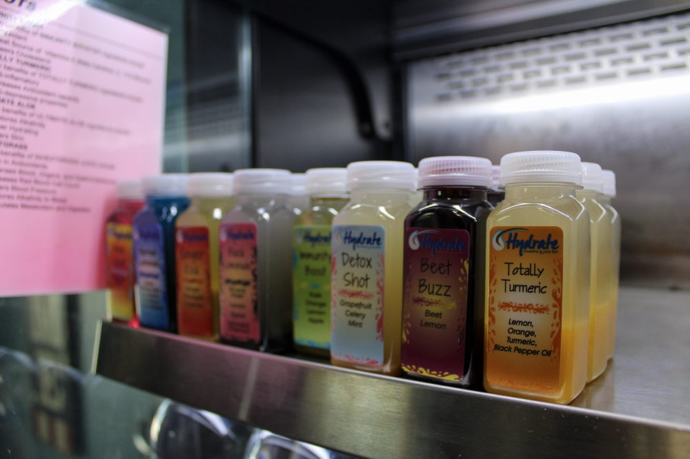 In addition to their smoothies, juices and sandwiches, customers can enjoy one of the eatery's wellness shots. (Dacia Garcia/Community Impact)