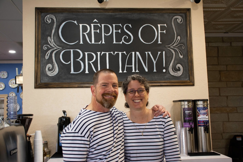 Co-owners Dan and Stacie McKaughan opened Crepes of Brittany in Montgomery in December. (Courtesy Montgomery Chamber of Commerce)