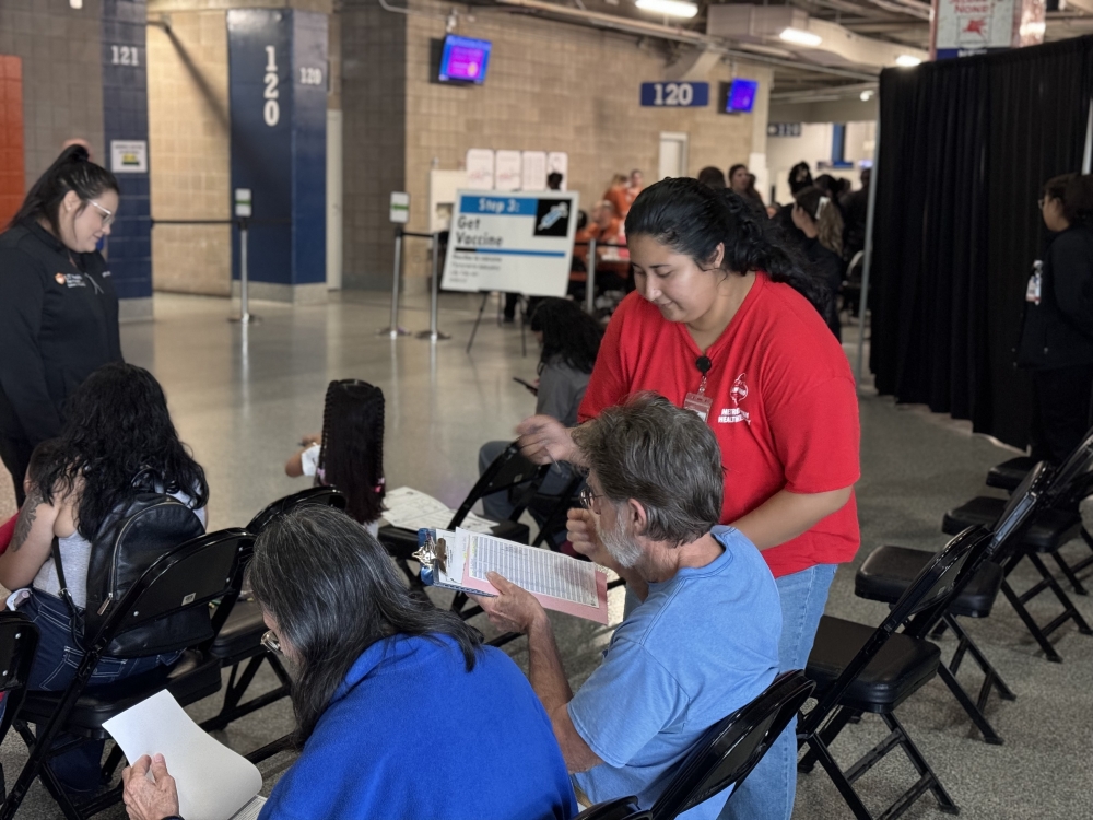 People getting free vaccines in San Antonio