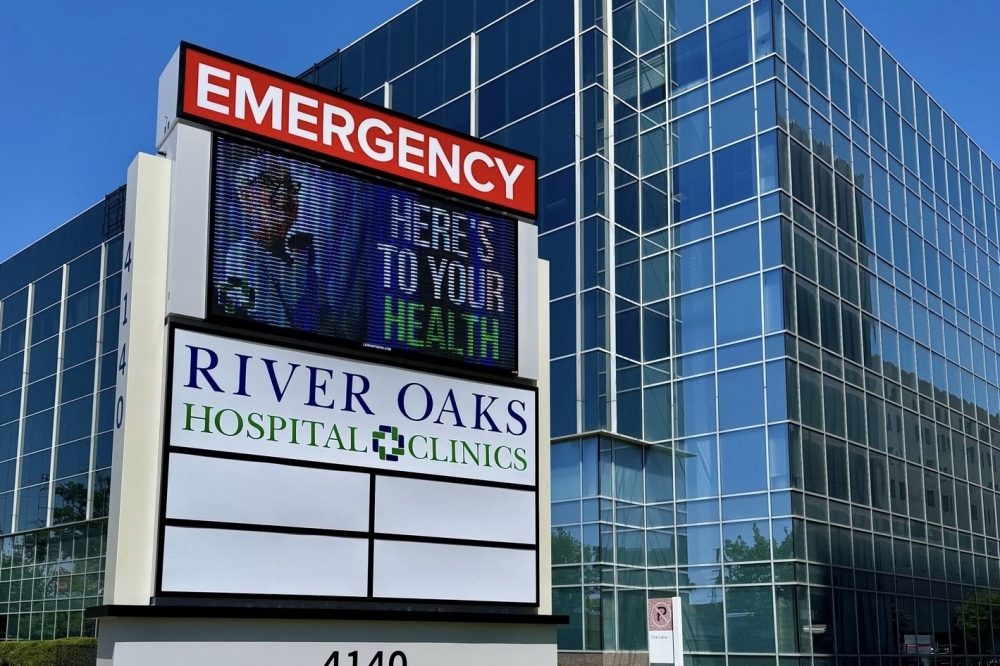 River Oaks Hospital & Clinics also unveiled a new sign in late April. (Courtesy Advanced Diagnostics Healthcare System)