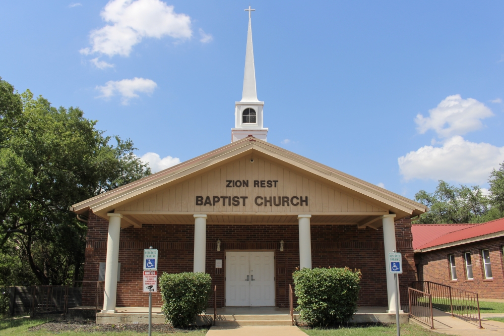 Zion Rest Missionary Baptist Church is located in what is known as the Kincheonville region of Austin. The church is part of an initiative with the City of Austin to rename a nearby road sign called, Plantation Road, in an effort to rename city assets with ties to the Confederacy. A member of the Kincheon family was one of the early church leaders. (Elisabeth Jimenez/Community Impact).