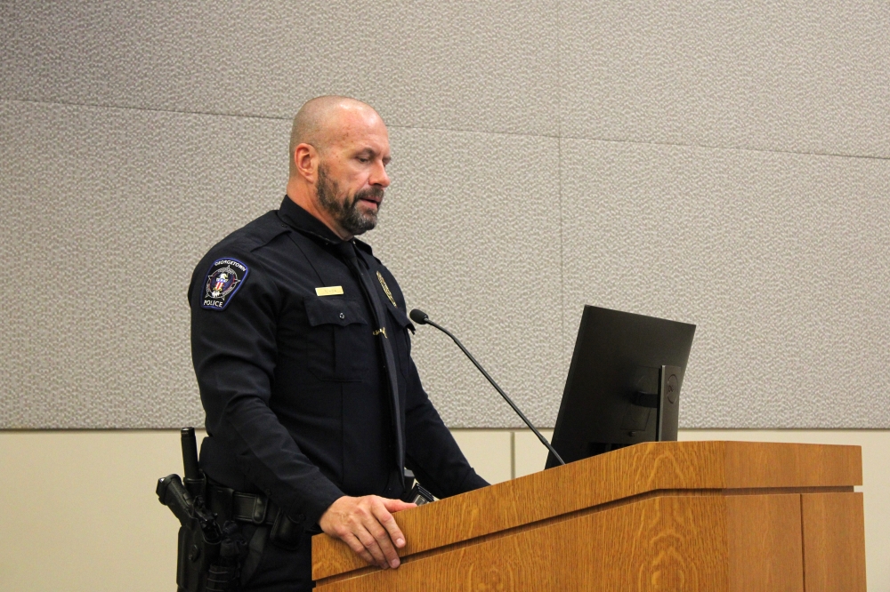Georgetown Police Chief Cory Tchida said the homelessness and unhoused issue is a community problem that requires community solutions. (Anna Maness/Community Impact)