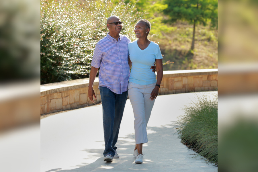 People walking at neighborhood with trails in Buda