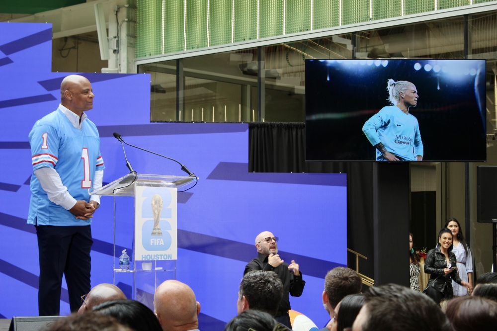 Warren Moon played 23 seasons in the National Football League with the Houston Oilers. He wore the No. 1 jersey. (Cassandra Jenkins/Community Impact)