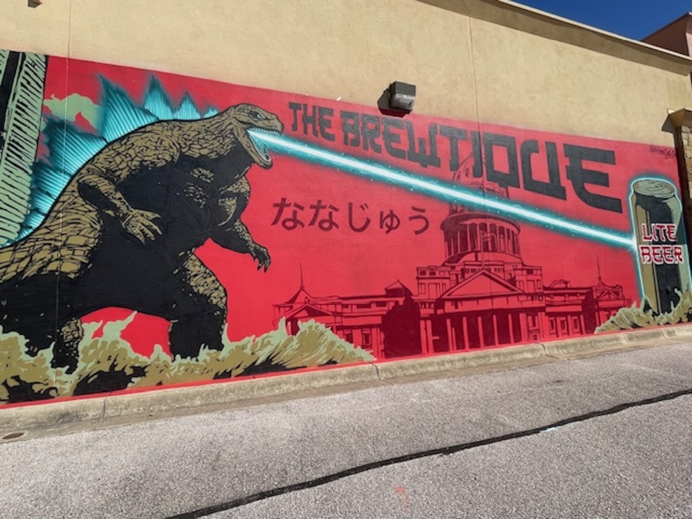 The business has a mural outside which is redone with a new design every six months. (Courtesy The Brewtique)