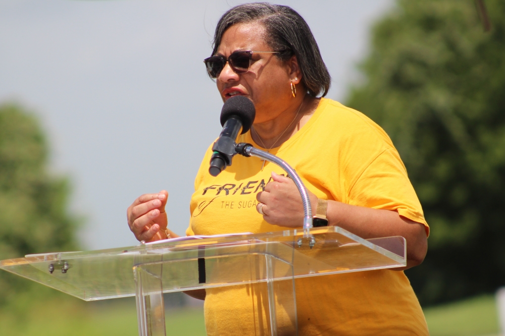 Marilyn Moore founded Friends of Sugar Land 95 in 2023 following the death of her husband, Reginald Moore, who was a Texas Department of Corrections officer and have longed warned officials about the possibility of a burial cite in Sugar Land based on his knowledge of area history. (Valeria Escobar/Community Impact)