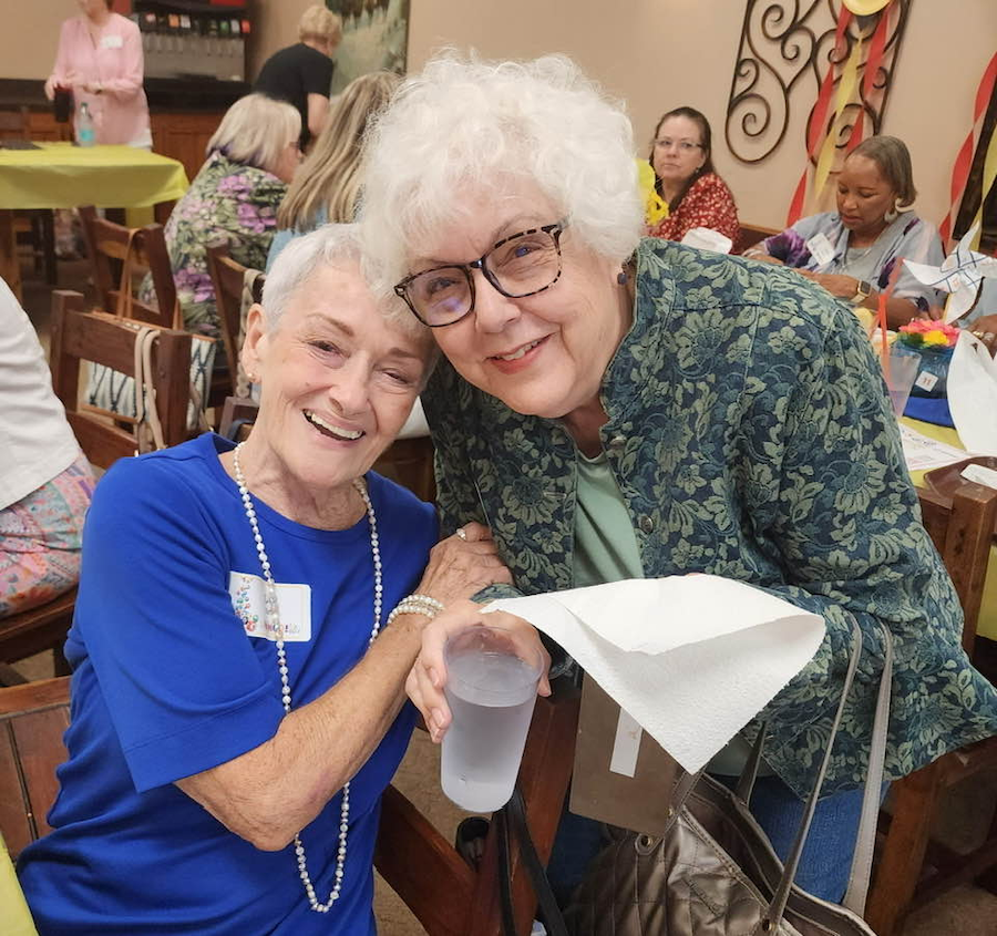 Members, including Lin Fish and Linda Astala, enjoy the friendships made at NHCAAUW events. (Courtesy North Harris County American Association of University Women)