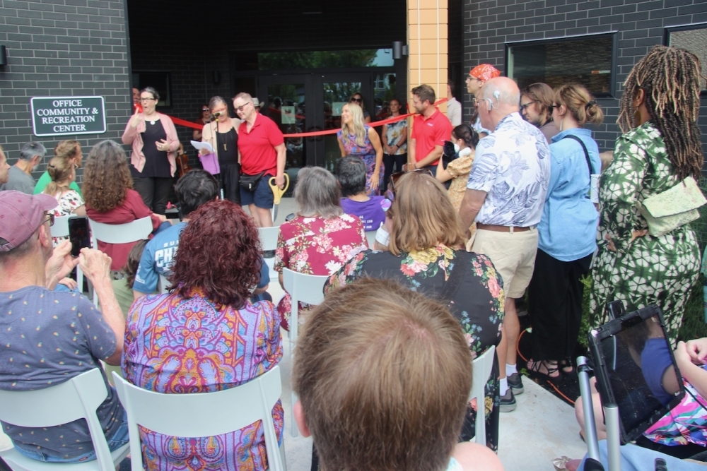 Nonprofit Imagine Art held a formal ribbon-cutting for the low-income Live Make Apartments in June. (Ben Thompson/Community Impact)