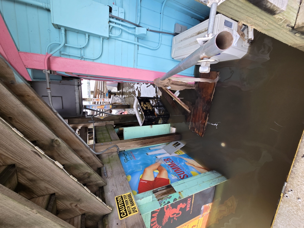 The bar completely sunk after Hurricane Beryl struck the Houston Bay Area on July 8, 2024. (Courtesy Barge 295)