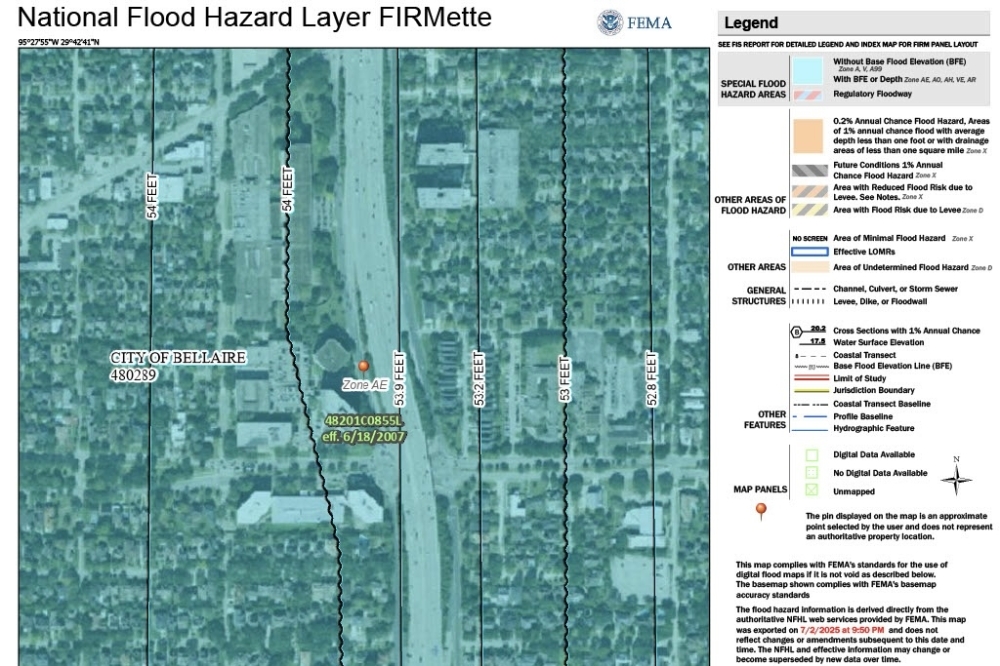 An example of a FEMA Flood Map.