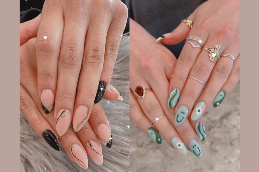 Nail art at luxury nail salon in The Woodlands