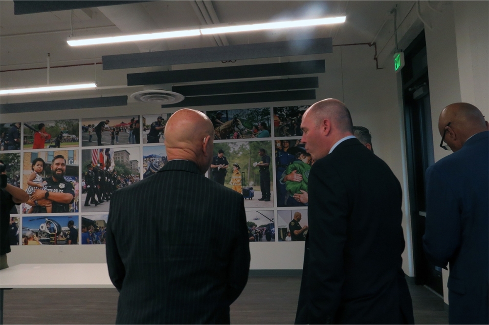 Houston Mayor John Whitmire tours the new, renovated Central Patrol Station. (Kevin Vu/Community Impact Newspaper)