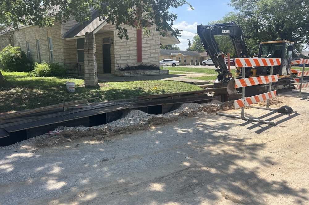 The Buffalo Valley South neighborhood is undergoing construction to replace water and sewer mains, along with road construction. (Thomas Leffler/Community Impact)